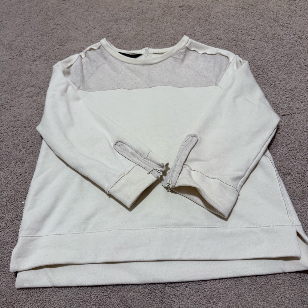 Zara Basic Cream Knit Top women’s small